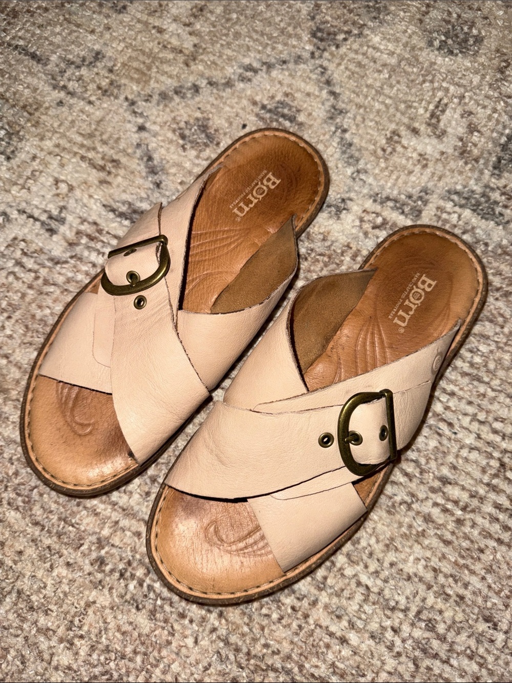 Born leather slide sandals
